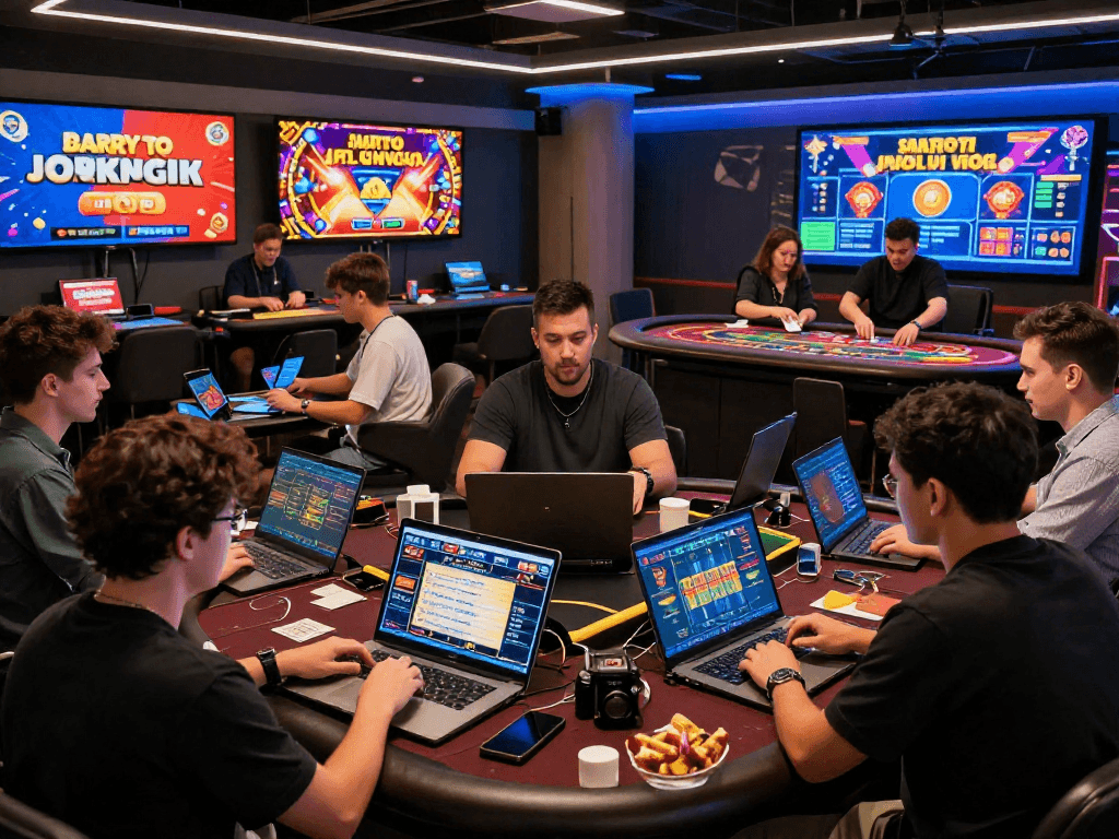 Engaged players experiencing mb66i.com in a vibrant virtual casino setting, featuring live games and promotions.